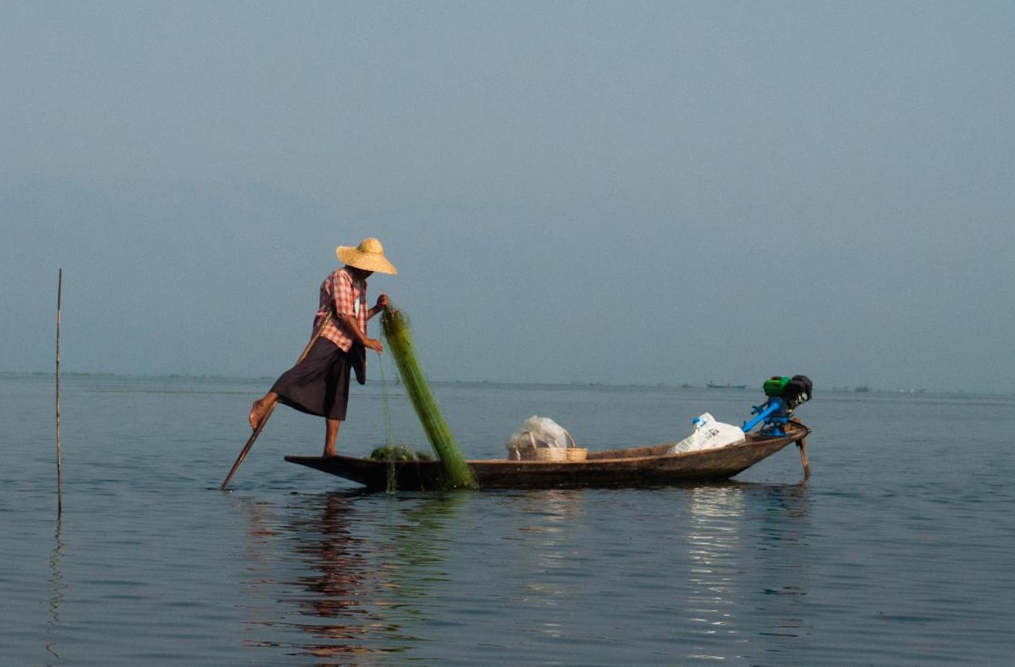 A fisherman on Inle Lake 