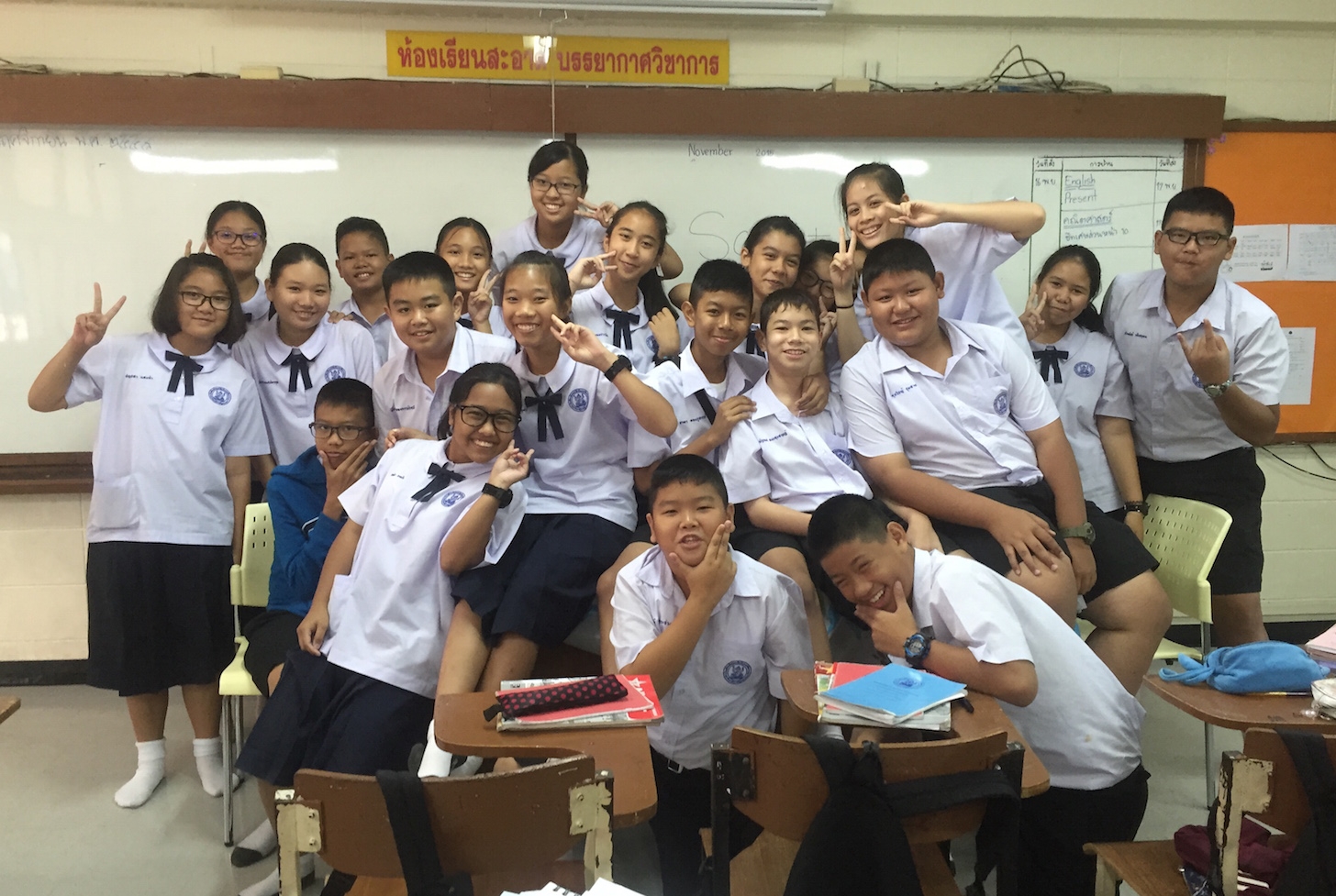 Kelly's students in Bangkok, Thailand.