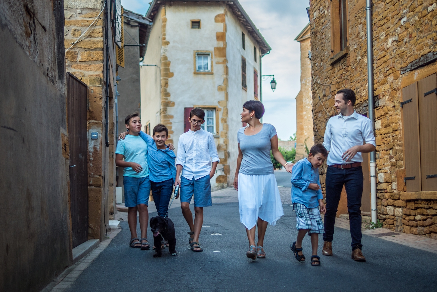 The writer, Dave Smurthwaite, with his family in France.