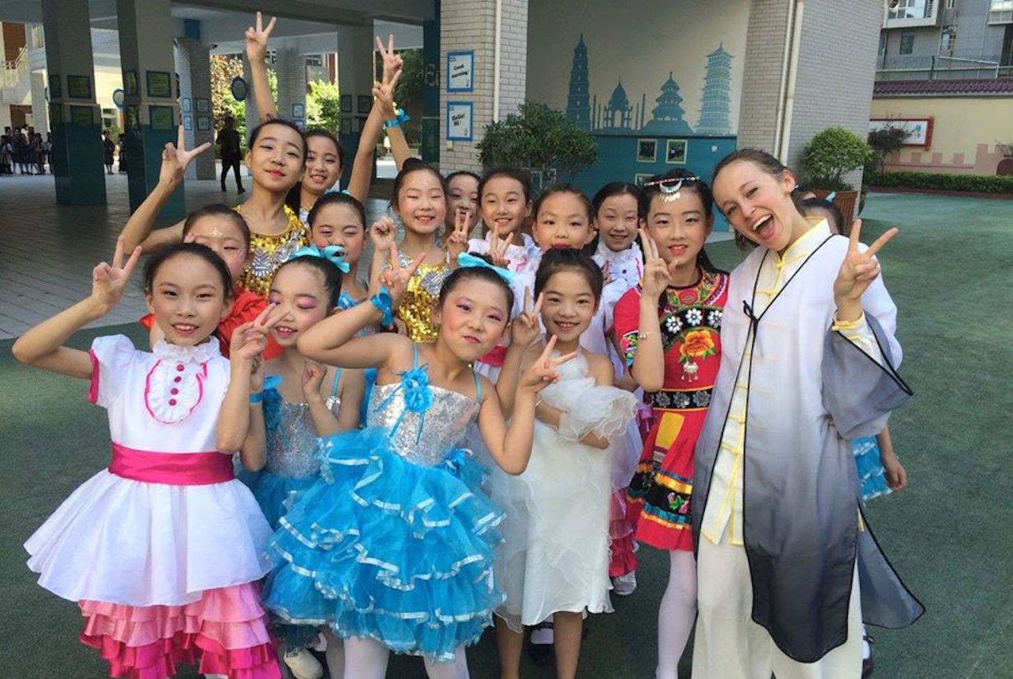 Addie celebrates Children's Day with her students in China.