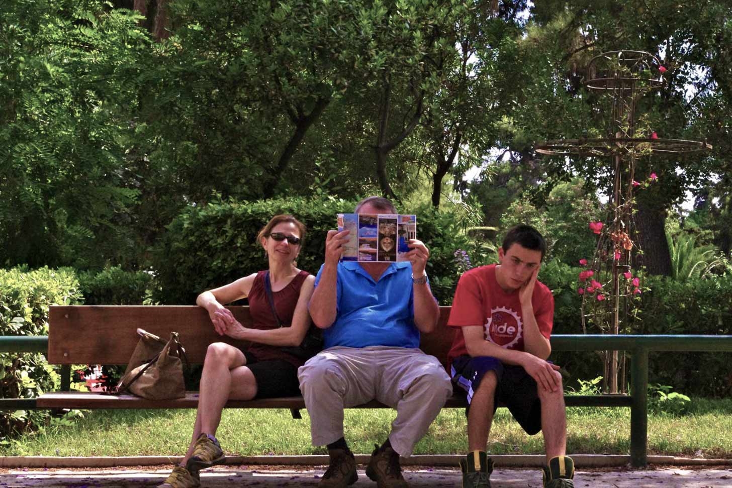 Adele's parents and brother on a family vacation in Greece.