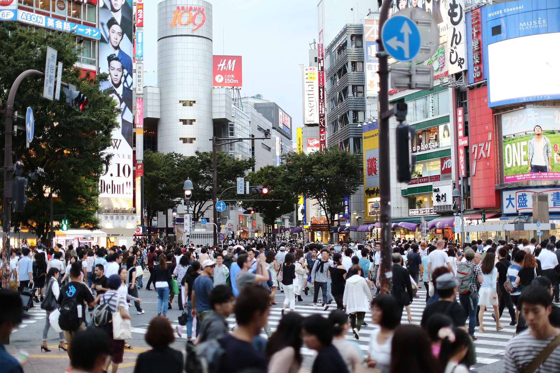 The crowds of Shibuya in Tokyo. 