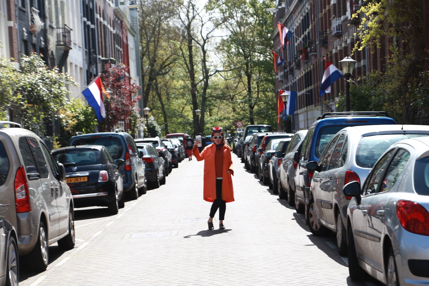 Melissa during King's Day in Amsterdam. 