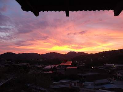 A sunset from Clare&#039;s back porch.