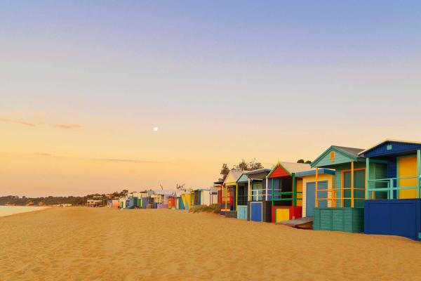 Bathing boxes on Mornington Penninsula, Melbourne